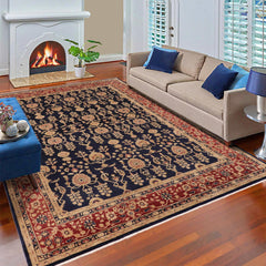 handmade Transitional Kafkaz Blue Red Hand Knotted RECTANGLE 100% WOOL area rug 9' x 12'