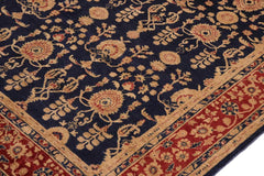 handmade Transitional Kafkaz Blue Red Hand Knotted RECTANGLE 100% WOOL area rug 9 x 12