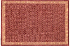 handmade Transitional Kafkaz Red Lt. Gold Hand Knotted RECTANGLE 100% WOOL area rug 9' x 12'