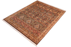 handmade Transitional Imran Brown Gold Hand Knotted RECTANGLE 100% WOOL area rug 8x11