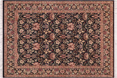 handmade Transitional Lily Black Green Hand Knotted RECTANGLE 100% WOOL area rug 8x10