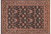 handmade Transitional Lily Black Green Hand Knotted RECTANGLE 100% WOOL area rug 8x10