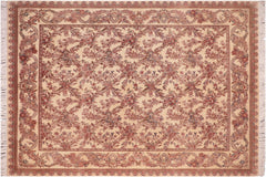 handmade Transitional Basan Beige Brown Hand Knotted RECTANGLE 100% WOOL area rug 8x10
