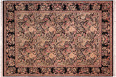 handmade Transitional Abusson Black Gray Hand Knotted RECTANGLE 100% WOOL area rug 8x11