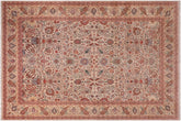 handmade Traditional Green Ivory Hand Knotted RECTANGLE 100% WOOL area rug 7' x 10'