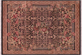handmade Traditional Rasmi Romal Black Brown Hand Knotted RECTANGLE 100% WOOL area rug 8x11