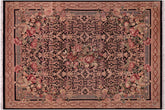 handmade Traditional Rasmi Romal Black Brown Hand Knotted RECTANGLE 100% WOOL area rug 8x11