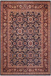 Traditional Tabriz Cherilyn Blue Aubergine Hand Knotted Area rugs 9 x 12