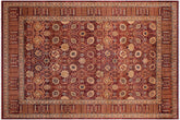 handmade Transitional Tabriz Drk. Red Drk. Red Hand Knotted RECTANGLE 100% WOOL area rug 9 x 13
