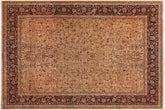 handmade Traditional Lahore Gold Drk. Red Hand Knotted RECTANGLE 100% WOOL area rug 9x12