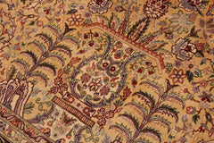 Vintage Lahore Armandin Gold/Drk. Red Wool Rug - 9'1'' x 11'8''