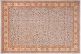 handmade Transitional Lt. Blue Ivory Hand Knotted RECTANGLE 100% WOOL area rug 10' x 14'