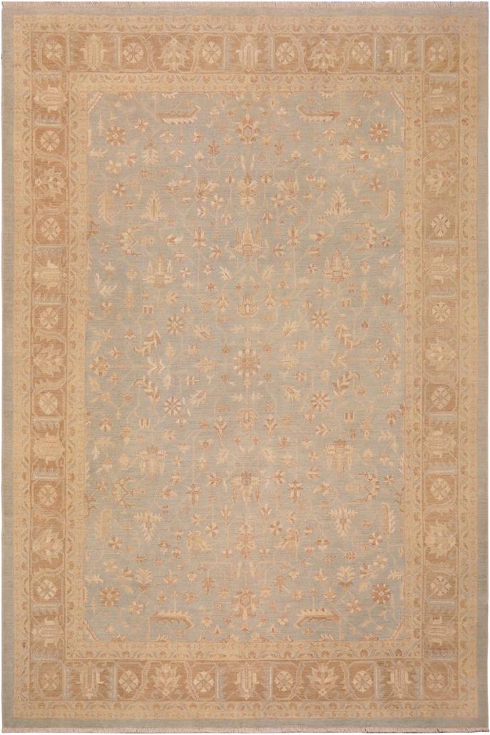 handmade Traditional Kafkaz Lt. Blue Lt. Brown Hand Knotted RECTANGLE 100% WOOL area rug 9 x 11