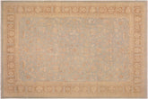 handmade Transitional Kafkaz Lt. Blue Lt. Brown Hand Knotted RECTANGLE 100% WOOL area rug 9' x 11'