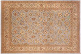 handmade Traditional Design Lt. Blue Tan Hand Knotted RECTANGLE 100% WOOL area rug 9' x 12'