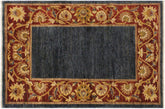 handmade Modern Gabbeh Blue Red Hand Knotted RECTANGLE 100% WOOL area rug 4' x 6'