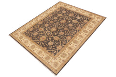 handmade Transitional Kafkaz Charcoal Beige Hand Knotted RECTANGLE 100% WOOL area rug 9' x 12'