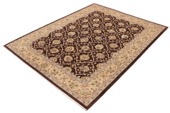 handmade Transitional Kafkaz Brown Tan Hand Knotted RECTANGLE 100% WOOL area rug 9' x 12'