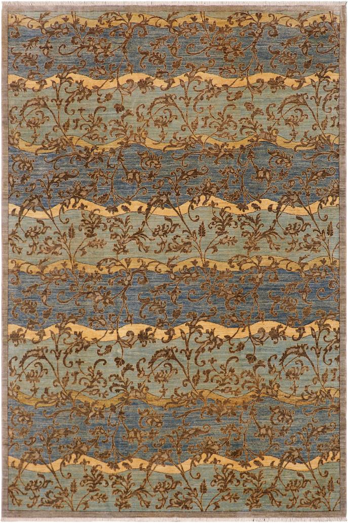 handmade Transitional Kafkaz Blue Gray Hand Knotted RECTANGLE 100% WOOL area rug 9 x 12