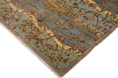 handmade Transitional Kafkaz Blue Gray Hand Knotted RECTANGLE 100% WOOL area rug 9 x 12