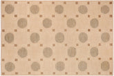 handmade Modern Kafkaz Tan Green Hand Knotted RECTANGLE 100% WOOL area rug 10' x 14'