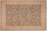 handmade Traditional Kafkaz Grayish Blu Tan Hand Knotted RECTANGLE 100% WOOL area rug 10x14