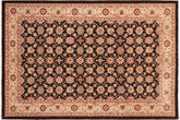 handmade Transitional Kafkaz Brown Beige Hand Knotted RECTANGLE 100% WOOL area rug 6' x 9'
