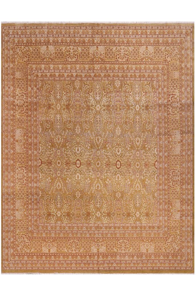 Traditional Adam Matthew Green Gold Hand Knotted Area rugs 10 x 10