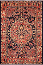 handmade Traditional Kafkaz Blue Orange Hand Knotted RECTANGLE 100% WOOL area rug 6 x 9