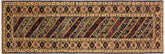 handmade Geometric Kafkaz Blue Ivory Hand Knotted RUNNER 100% WOOL area rug 3' x 25'