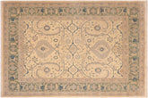 handmade Traditional Beige Green Hand Knotted RECTANGLE 100% WOOL area rug 8x10