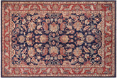 handmade Traditional Kafkaz Blue Hand Knotted RECTANGLE 100% WOOL area rug 6x9