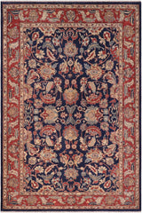 handmade Traditional Kafkaz Blue  Hand Knotted RECTANGLE 100% WOOL area rug 6 x 9