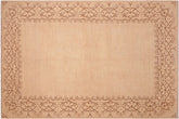 handmade Modern Kafkaz Tan Brown Hand Knotted RECTANGLE 100% WOOL area rug 6' x 9'