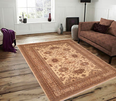 handmade Traditional Kafkaz Beige Tan Hand Knotted RECTANGLE 100% WOOL area rug 6 x 9