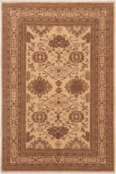 handmade Traditional Kafkaz Beige Tan Hand Knotted RECTANGLE 100% WOOL area rug 6 x 9