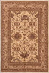 handmade Traditional Kafkaz Beige Tan Hand Knotted RECTANGLE 100% WOOL area rug 6 x 9