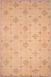 handmade Transitional Kafkaz Beige Tan Hand Knotted RECTANGLE 100% WOOL area rug 6 x 9