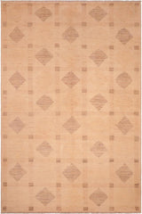 handmade Transitional Kafkaz Beige Tan Hand Knotted RECTANGLE 100% WOOL area rug 6 x 9