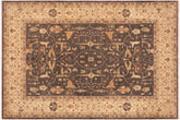 handmade Traditional Kafkaz Brown Beige Hand Knotted RECTANGLE 100% WOOL area rug 8x10
