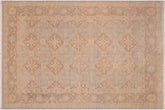 handmade Transitional Kafkaz Lt. Blue Brown Hand Knotted RECTANGLE 100% WOOL area rug 6' x 9'