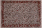handmade Over Dyed Over Dyed Gray Red Hand Knotted RECTANGLE 100% WOOL area rug 6' x 9'