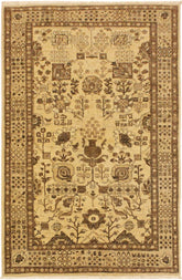 handmade Traditional Kafkaz Tan Lt. Brown Hand Knotted RECTANGLE 100% WOOL area rug 4 x 6
