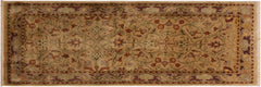 handmade Transitional Kafkaz Tan Gray Hand Knotted RUNNER 100% WOOL area rug 3' x 6'