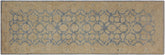 handmade Transitional Kafkaz Lt. Blue Lt. Gold Hand Knotted RUNNER 100% WOOL area rug 4' x 11'