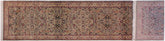 handmade Traditional Abasi Afsha Green Beige Hand Knotted RUNNER 100% WOOL area rug 3' x 13'