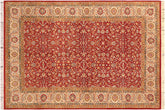 handmade Transitional Regular Red Beige Hand Knotted RECTANGLE 100% WOOL area rug 6x9