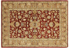 handmade Traditional Kafkaz Red Gold Hand Knotted RECTANGLE 100% WOOL area rug 4x6