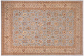 handmade Traditional Design Lt. Blue Tan Hand Knotted RECTANGLE 100% WOOL area rug 10' x 14'