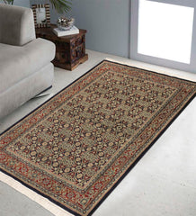 handmade Transitional Blue Red Hand Knotted RECTANGLE 100% WOOL area rug 4' x 6'